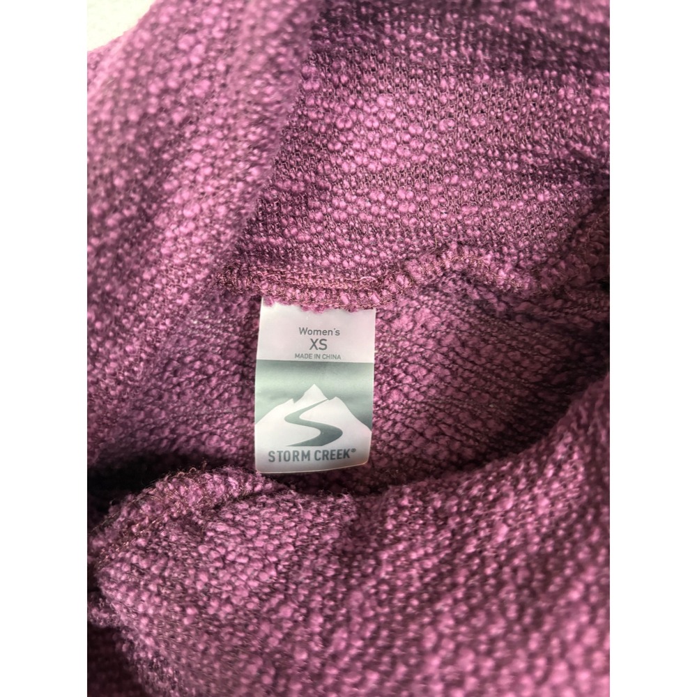 Storm Creek Womens XS Plum Purple Cowl Neck Tunic Pullover Toggle Pocket Sweater - Picture 3 of 6